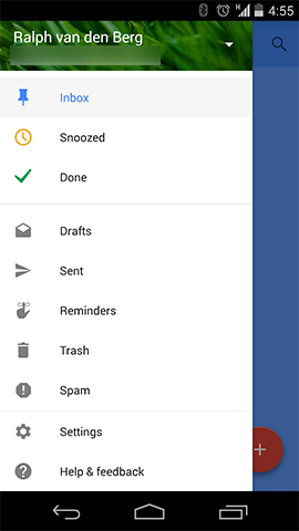 Screenshot of Google Inbox on Android